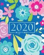2020 Weekly Planner: January 1, 2020 to December 31, 2020: Weekly & Monthly View Planner, Organizer & Diary: Pink & Blue Flowers on Bright