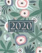 2020 Weekly Planner: January 1, 2020 to December 31, 2020: Weekly & Monthly View Planner, Organizer & Diary: White & Pink Flowers on Green