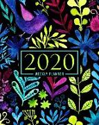 2020 Weekly Planner: January 1, 2020 to December 31, 2020: Weekly & Monthly View Planner, Organizer & Diary: Watercolor Flowers on Black 81