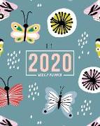 2020 Weekly Planner: January 1, 2020 to December 31, 2020: Weekly & Monthly View Planner, Organizer & Diary: Pretty Butterflies on Blue 826