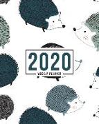 2020 Weekly Planner: January 1, 2020 to December 31, 2020: Weekly & Monthly View Planner, Organizer & Diary: Cute Hedgehogs on White 830-3