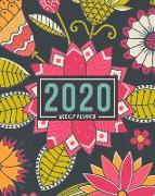 2020 Weekly Planner: January 1, 2020 to December 31, 2020: Weekly & Monthly View Planner, Organizer & Diary: Flowers in Pink & Green 834-1
