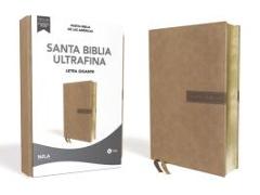 NBLA Santa Biblia Ultrafina, Letra Gigante, Leathersoft, Beige, Edición Letra Roja