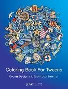 Coloring Book For Tweens: Ocean Designs & Gratitude Journal: Coloring Pages & Gratitude Journal In One, Detailed Ocean Designs & Grateful Journa