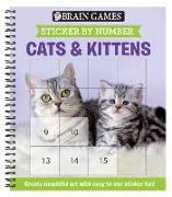 Brain Games - Sticker by Number: Cats & Kittens (Easy - Square Stickers): Create Beautiful Art with Easy to Use Sticker Fun!