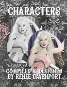 Characters: Grayscale Adult Coloring Book
