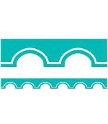 Simply Stylish Tropical Turquoise and White Awning Scalloped Borders
