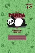 Hello Panda Primary Composition 4-7 Notebook, 102 Sheets, 6 x 9 Inch Green Cover