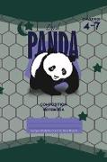 Lord Panda Primary Composition 4-7 Notebook, 102 Sheets, 6 x 9 Inch Olive Green Cover
