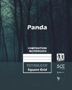 Panda Square Grid, Quad Ruled, Composition Notebook, 100 Sheets, Large Size 8 x 10 Inch Dark Forest Cover