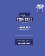 Visual Thinkers (Lite) Square Grid, Quad Ruled, Composition Notebook, 100 Sheets, Large Size 8 x 10 Inch Navy Cover
