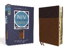 NIV Study Bible, Fully Revised Edition, Large Print, Leathersoft, Brown, Red Letter, Thumb Indexed, Comfort Print