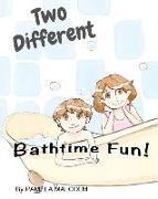 Two Different Bathtime Fun: Fun Childrens Books Differences Siblings Twins brother and sister getting along