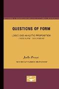 Questions of Form