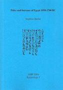 Titles and Bureaux of Egypt 1850-1700BC