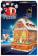 Ravensburger 3D Puzzle 11237 - Lebkuchenhaus Night Edition - LED beleuchtetes Knusperhäuschen als Weihnachtsdeko für Erwachsene und Kinder ab 8 Jahren