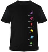 Premium-T-Shirt Kontinente vertikal bunt