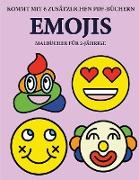 Malbücher für 2-Jährige (Emojis): Dieses Buch enthält 40 farbige Seiten mit extra dicken Linien, mit denen die Frustration verringert und das Selbstve