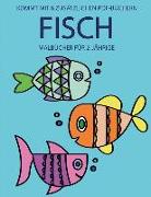 Malbücher für 2-Jährige (Fisch): Dieses Buch enthält 40 farbige Seiten mit extra dicken Linien, mit denen die Frustration verringert und das Selbstver