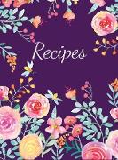 Recipes: Large Blank Recipe Journal to Write in Favorite Recipes (Hardcover)