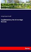 Supplementary list of marriage licenses