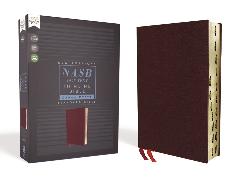 NASB, Thinline Bible, Large Print, Bonded Leather, Burgundy, Red Letter, 1995 Text, Thumb Indexed, Comfort Print