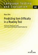 Predicting Item Difficulty in a Reading Test