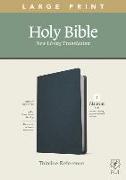 NLT Large Print Thinline Reference Bible, Filament Enabled Edition (Red Letter, Genuine Leather, Blue)