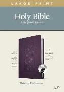KJV Large Print Thinline Reference Bible, Filament Enabled Edition (Red Letter, Leatherlike, Floral/Purple, Indexed)