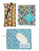 Bonnie K. Hunter's Quilter's Tech Set: Microfiber Mouse Mat, Cleaning Cloth, Mini Cleaner & Pouch