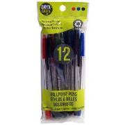 12pk Ballpoint Pens Asst Inks