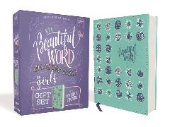 NIV, Beautiful Word Coloring Bible for Girls Pencil/Sticker Gift Set, Updated, Leathersoft over Board, Teal, Comfort Print