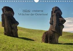MOAI - steinerne Wächter der Osterinsel (Wandkalender 2021 DIN A4 quer)