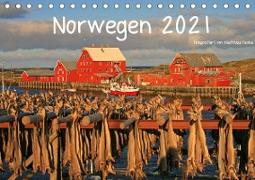 Norwegen 2021 (Tischkalender 2021 DIN A5 quer)