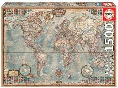 Educa Puzzle. Political Map of the World 1500 Teile