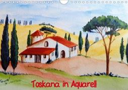 Toskana in Aquarell (Wandkalender 2021 DIN A4 quer)
