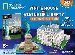 National Geographic - White House & Statue of Liberty - 3D Puzzle & Book