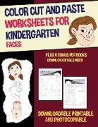Color Cut and Paste Worksheets for Kindergarten (Faces)