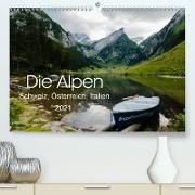 Alpen (Schweiz, Österreich, Italien) (Premium, hochwertiger DIN A2 Wandkalender 2021, Kunstdruck in Hochglanz)