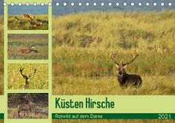 Küsten Hirsche - Rotwild auf dem Darss (Tischkalender 2021 DIN A5 quer)