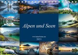 Alpen und Seen (Tischkalender 2021 DIN A5 quer)