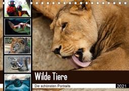 Wilde Tiere - Die schönsten Portraits (Tischkalender 2021 DIN A5 quer)