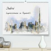 Dubai - Impressionen in Aquarell (Premium, hochwertiger DIN A2 Wandkalender 2021, Kunstdruck in Hochglanz)