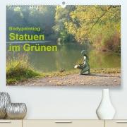 Bodypainting Statuen im GrünenCH-Version (Premium, hochwertiger DIN A2 Wandkalender 2021, Kunstdruck in Hochglanz)