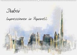 Dubai - Impressionen in Aquarell (Wandkalender 2021 DIN A2 quer)