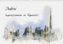 Dubai - Impressionen in Aquarell (Wandkalender 2021 DIN A3 quer)