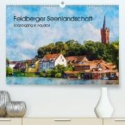 Feldberger Seenlandschaft - Spaziergang in Aquarell (Premium, hochwertiger DIN A2 Wandkalender 2021, Kunstdruck in Hochglanz)
