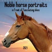 Noble horse portraits in front of fascinating skies (Wall Calendar 2021 300 × 300 mm Square)