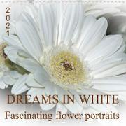 Dreams in white fascinating flower portraits (Wall Calendar 2021 300 × 300 mm Square)