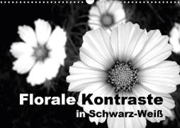 Florale Kontraste in Schwarz-Weiß (Wandkalender 2021 DIN A3 quer)